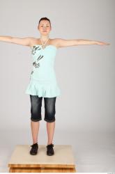 Whole Body Woman T poses Casual Slim Studio photo references